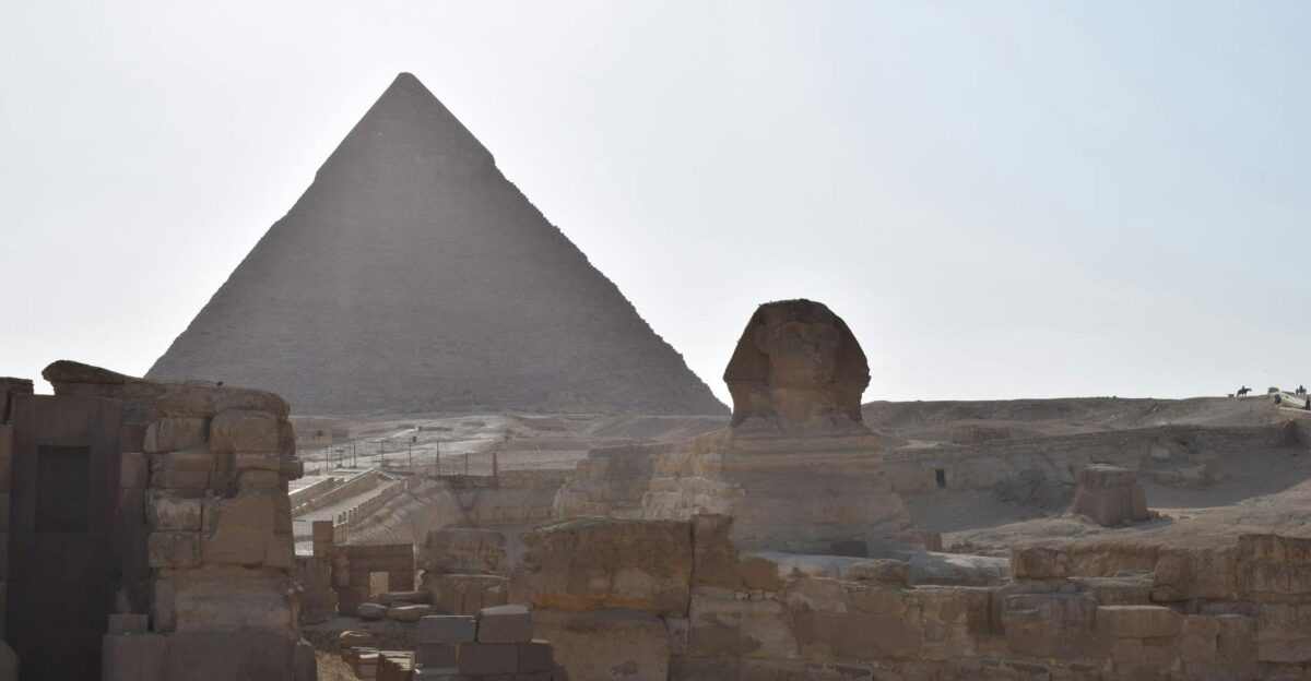 Sphinx guarding the great pyramid