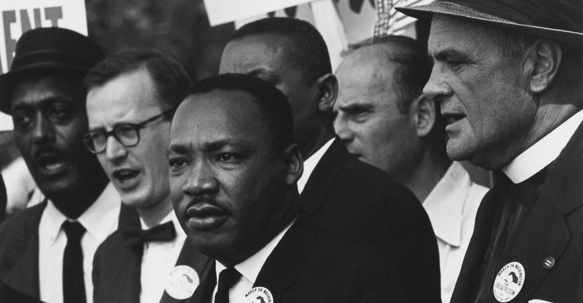 Martin Luther King Jr during the 1963 March on Washington for Jobs and Freedom during which he delivered his historic I Have a Dream speech calling for an end to racism