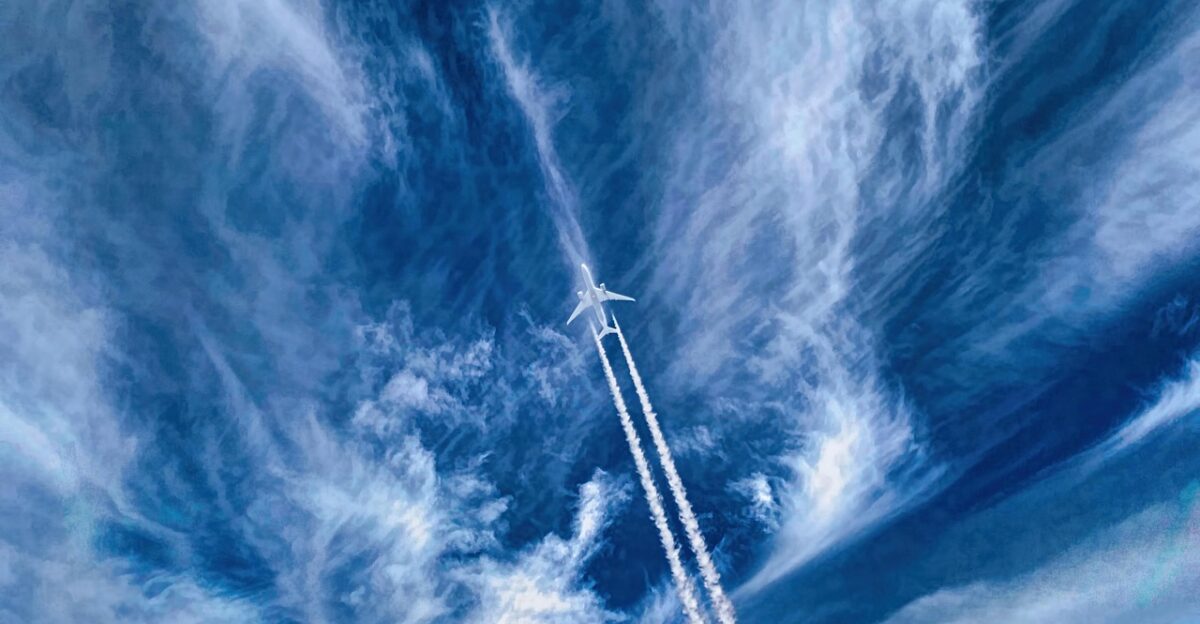 plane aircraft sky flight nature clouds jet aviation airplane