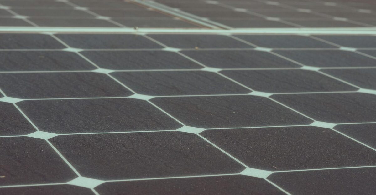 Detailed close-up of solar panels showcasing renewable energy potential and sustainability
