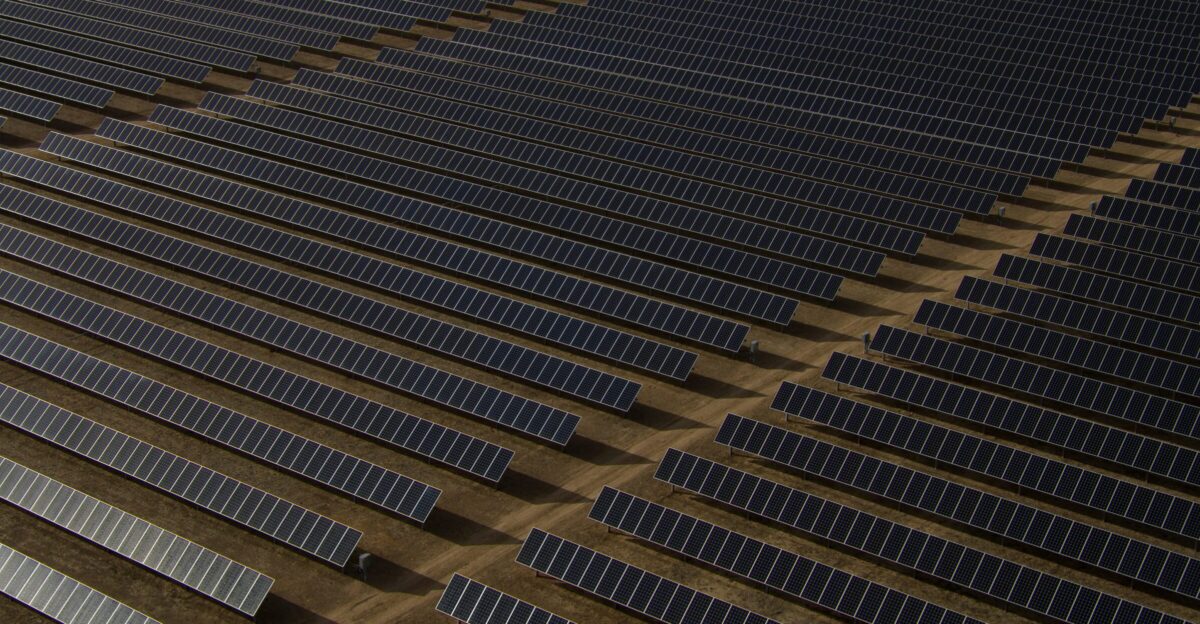 gray solar panel lot