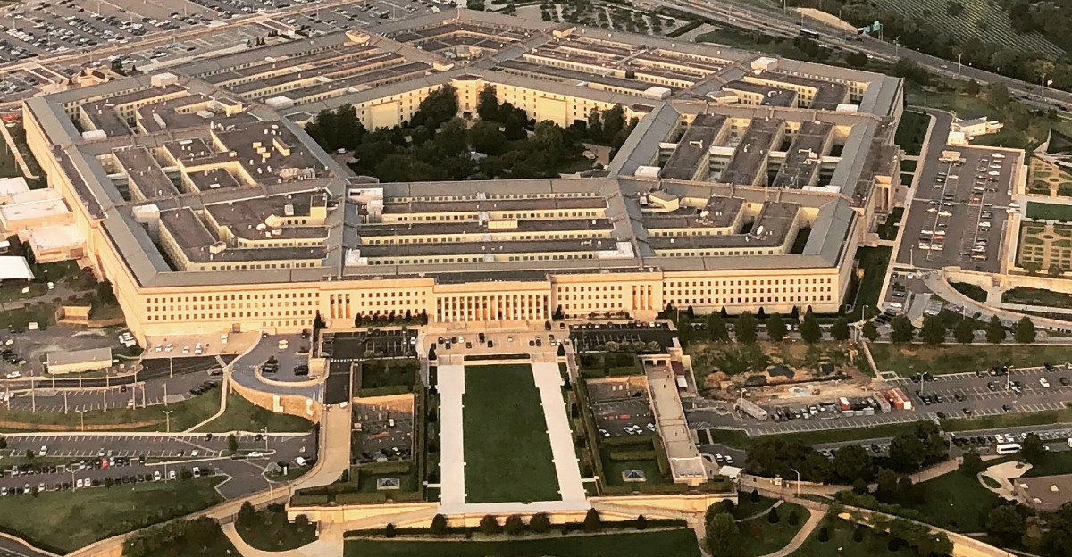 The Pentagon the Headquarters of the US Department of Defense Photo was taken from a commercial airliner during the early morning sometime in September 2018