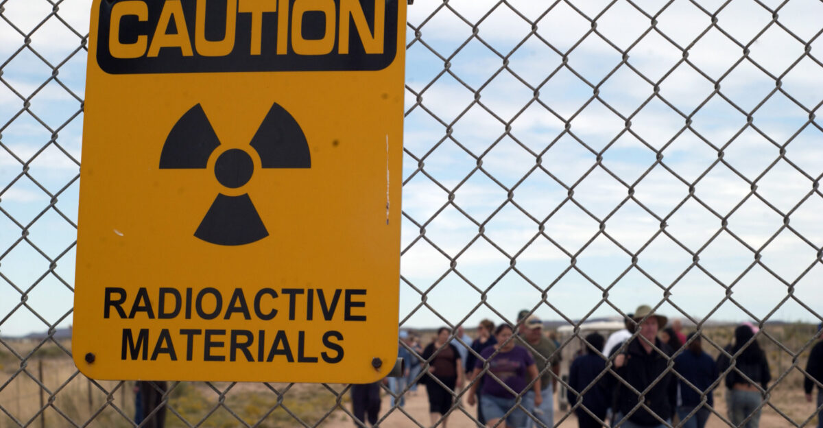 Trinity Site - site of the first nuclear explosion It was impressive to see and quite a privilege There are only two open house days a year the first Saturdays of April and October Only about 2 500 people attended this day so not that many people have been here Located in such a desolate obviously why area and takes about 1 25 hours to get to My heart sank when I noticed some Japanese visitors amongst the many Americans Some of the radiated trinkets on display from the first time capsule opened at the decade mark a pack of cigarette ironic - die from lung cancer or radiation poisoning some equipment and obviously a Geiger counter Funny when measuring the radiation from some collected trinitite - the glass formed from desert sand - it barely registered but when put against a common everyday glow-in-the-dark clock it ticked vigorously means we live around more irradiatiated common items in a day-to-day life than from the blast site In the picture with the bomb is a casing for another nuclear device one of 120 ever made Labeled the MK-III this one is the same as the one dropped in Hiroshima and Nagasaki