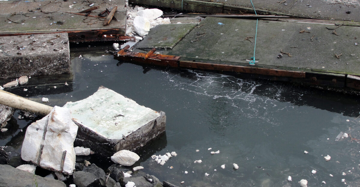 Docks in Crescent City Harbor trashed by March 11 2011 tsunami
