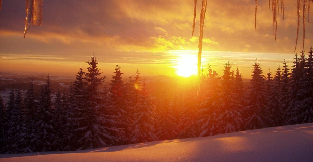 krkono e mountains sunset nature winter