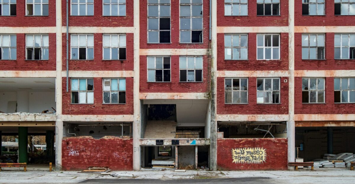 white and red concrete building