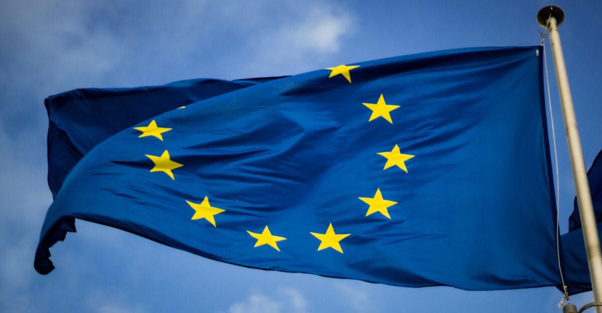 blue and yellow star flag