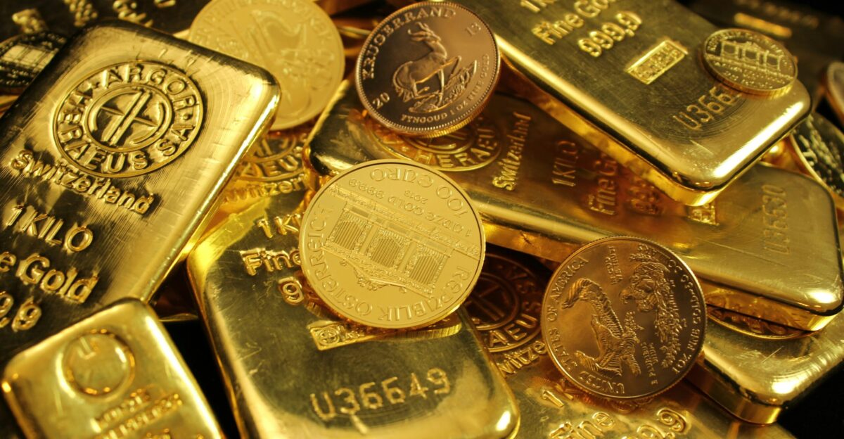 gold and silver round coins