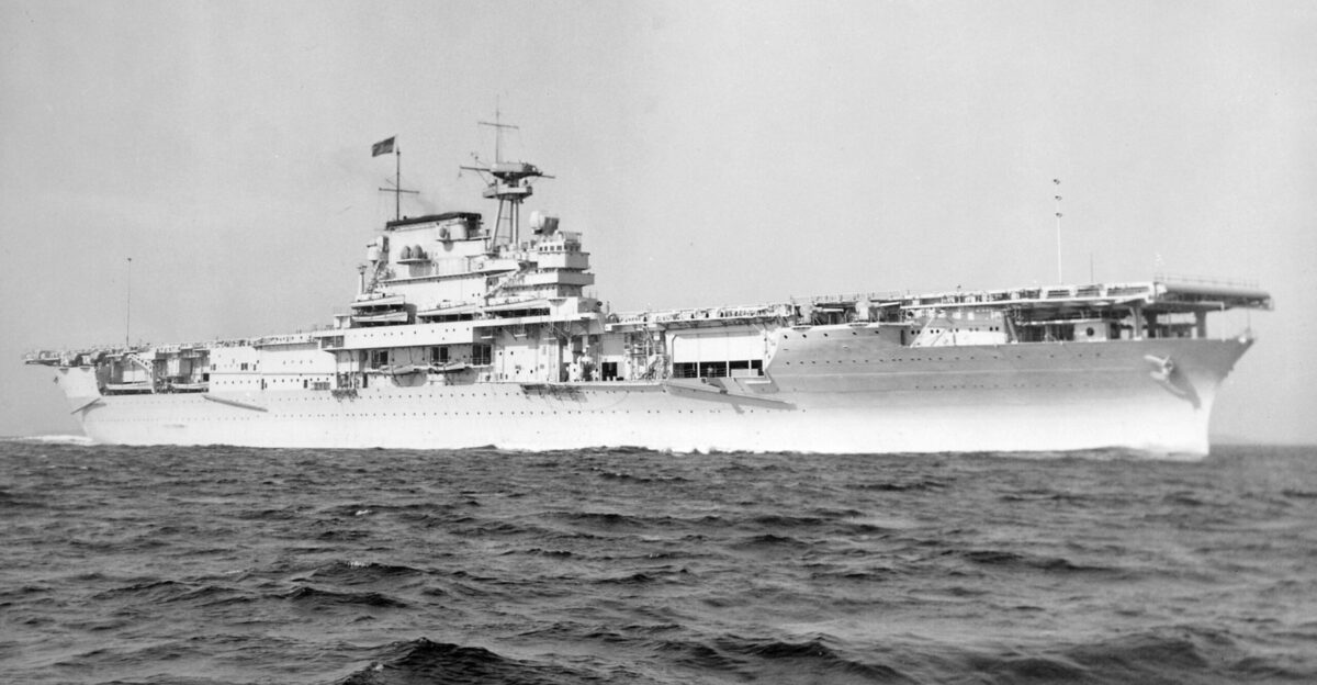 The U S Navy aircraft carrier USS Yorktown CV-5 underway on 21 July 1937